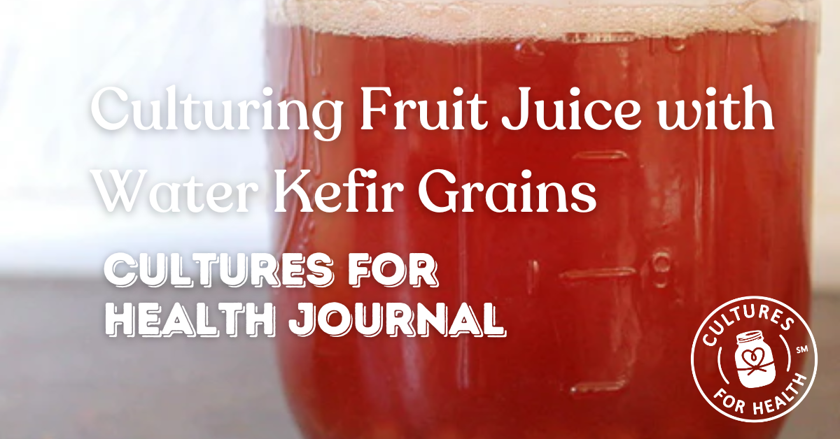 Culturing Fruit Juice with Water Kefir Grains | Cultures for Health Journal
