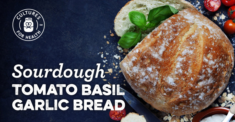 Recipe: Sourdough Tomato Basil Garlic Bread