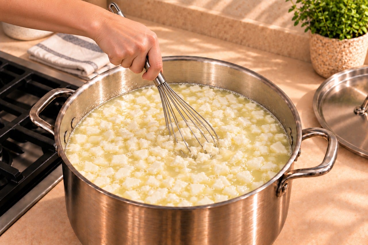 Parmesan cheesemaking step 7