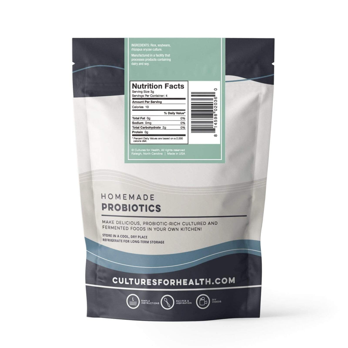 Nutrition Facts of Tempeh & Soy Tempeh Starter Culture