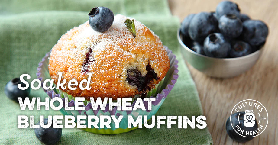 RECIPE: SOAKED WHOLE WHEAT BLUEBERRY MUFFINS