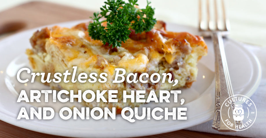 Recipe: Crustless Bacon, Artichoke Heart, and Onion Quiche