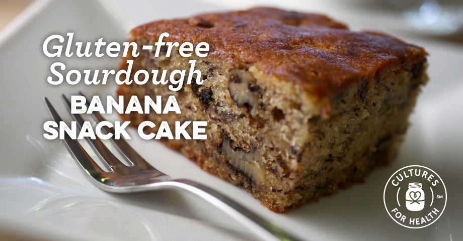 Recipe: Gluten-Free Sourdough Banana Snack Cake