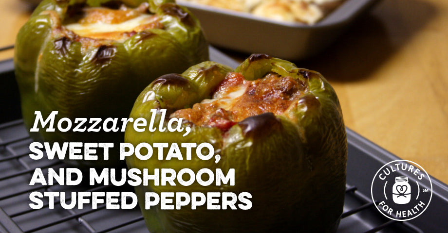 Mozzarella, Sweet Potato, and Mushroom Stuffed Peppers Recipe - Cultures For Health