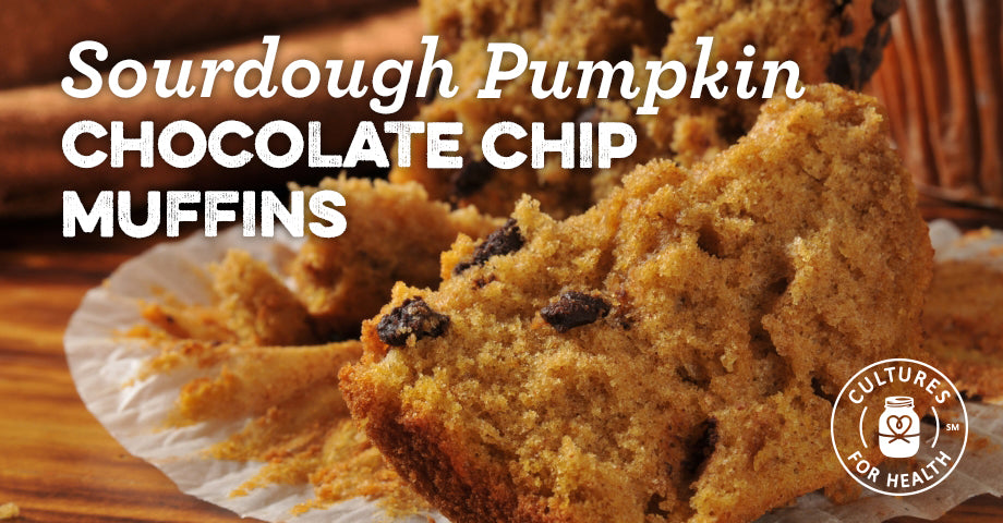 Recipe: Sourdough Pumpkin Chocolate Chip Muffins