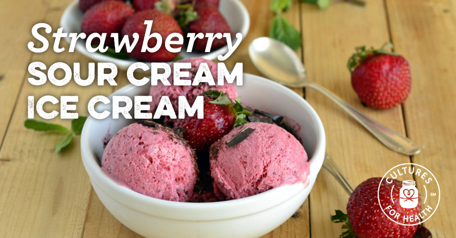 Recipe: Strawberry Sour Cream Ice Cream