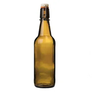 Grolsch-style amber flip-top bottle for a fizzy second ferment