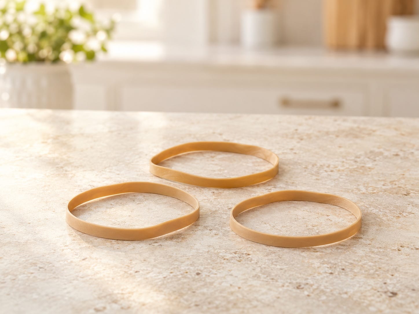 Natural rubber bands for securing a breathable cover