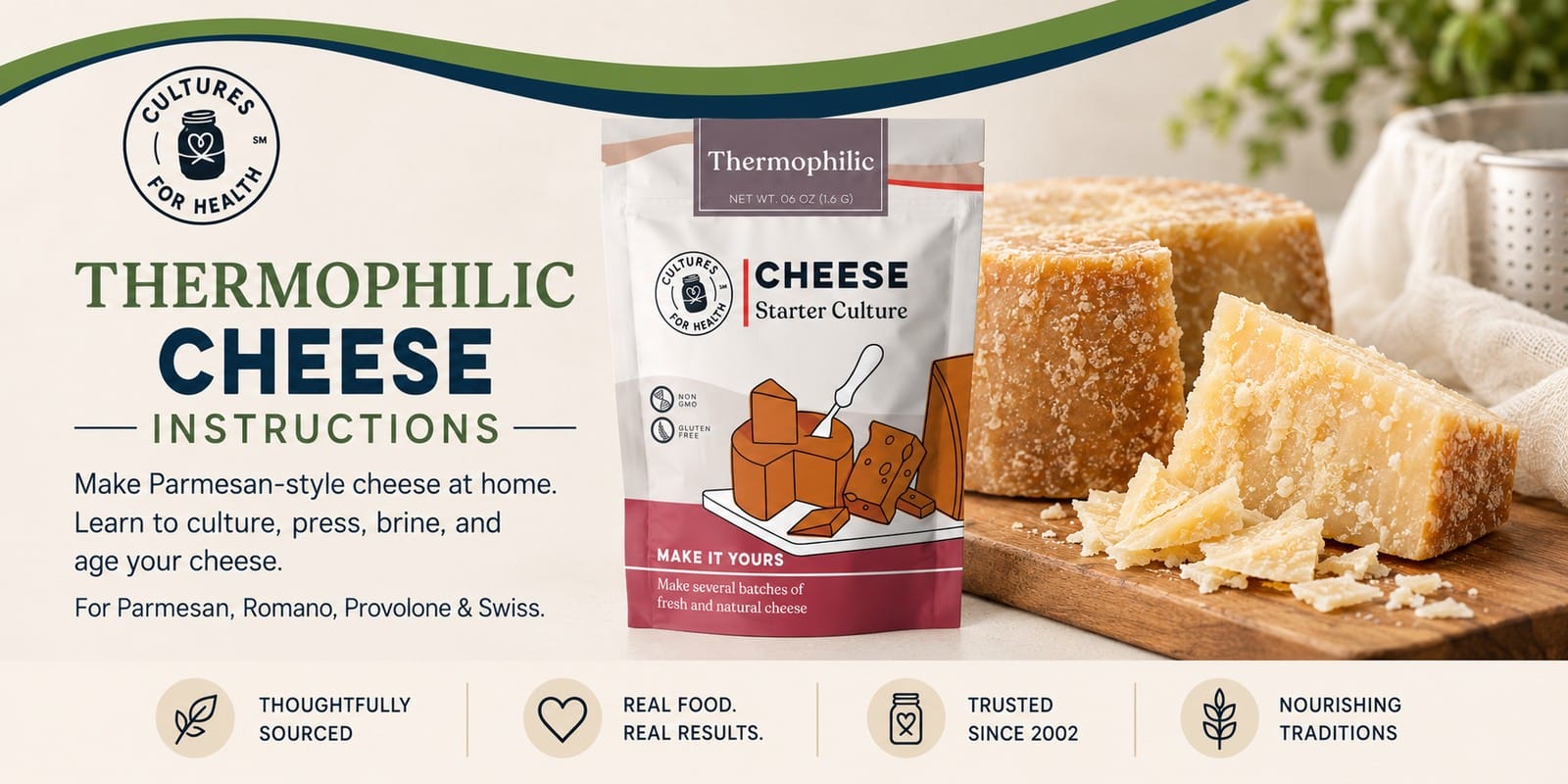 Thermophilic starter and Parmesan wedges