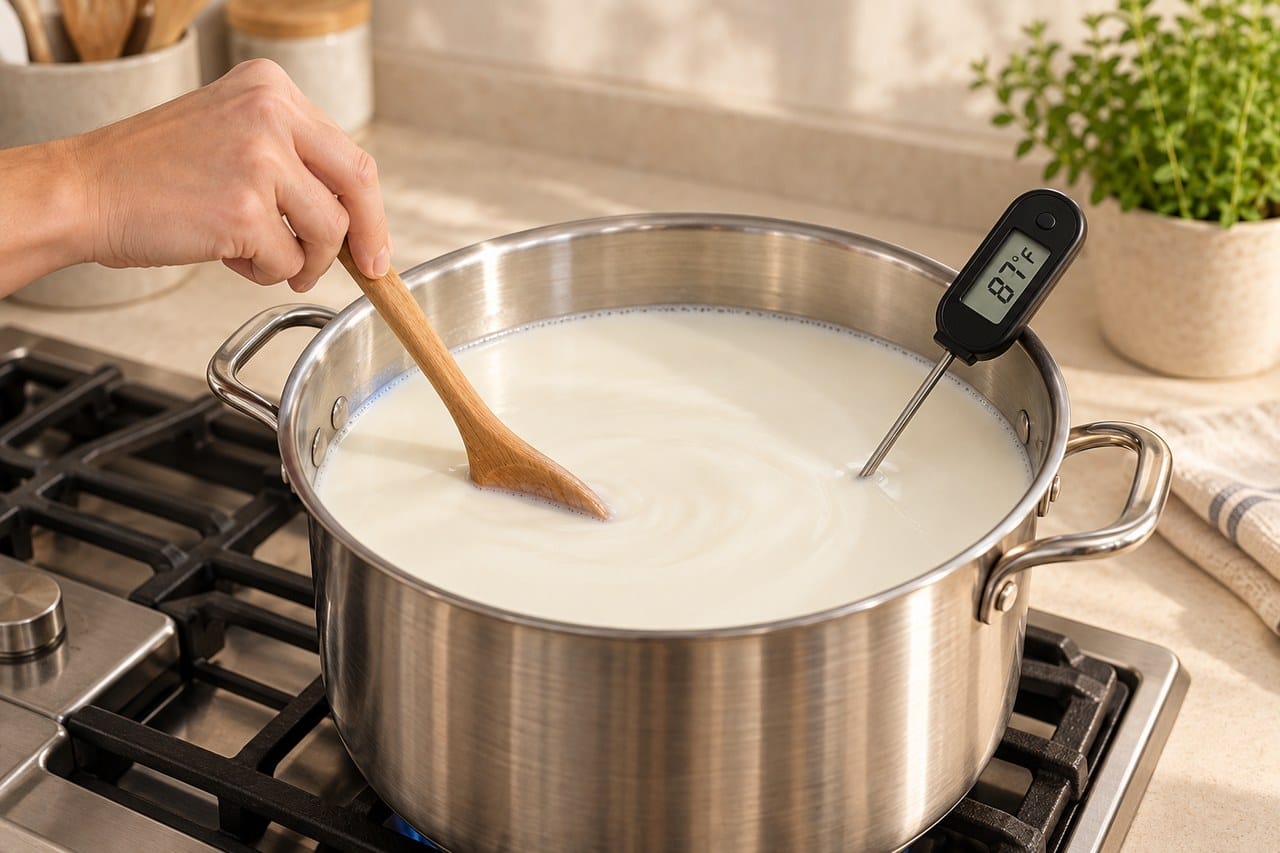 Parmesan cheesemaking step 1