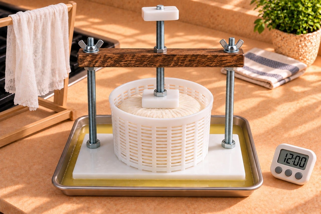 Parmesan cheesemaking step 12