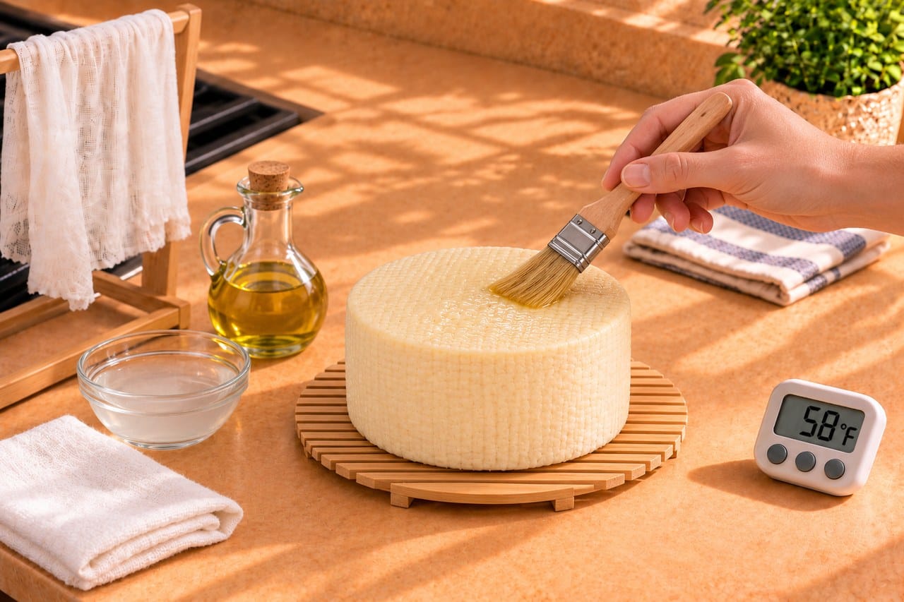 Parmesan cheesemaking step 14