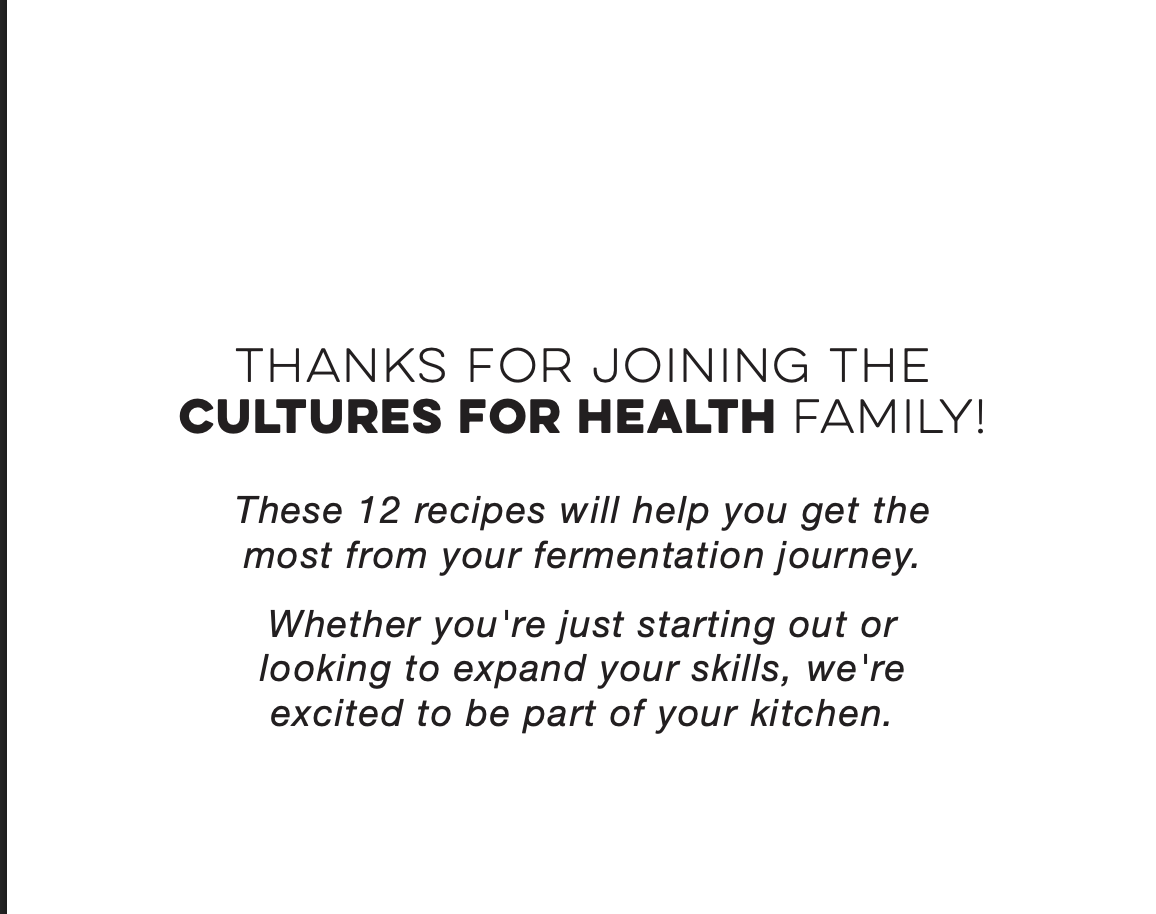 Cheese, Kefir, Kombucha, Sourdough, Tempeh & Soy, Vegetables, Yogurt CFH Cookbook: 12 Fan-Favorite Recipes to Try Today