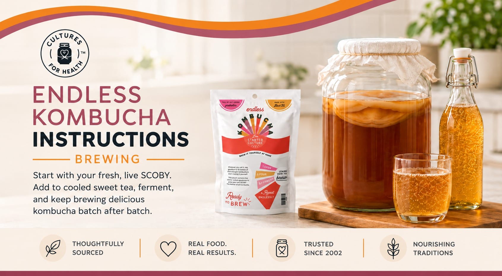 Endless Kombucha Starter Culture brewing instructions