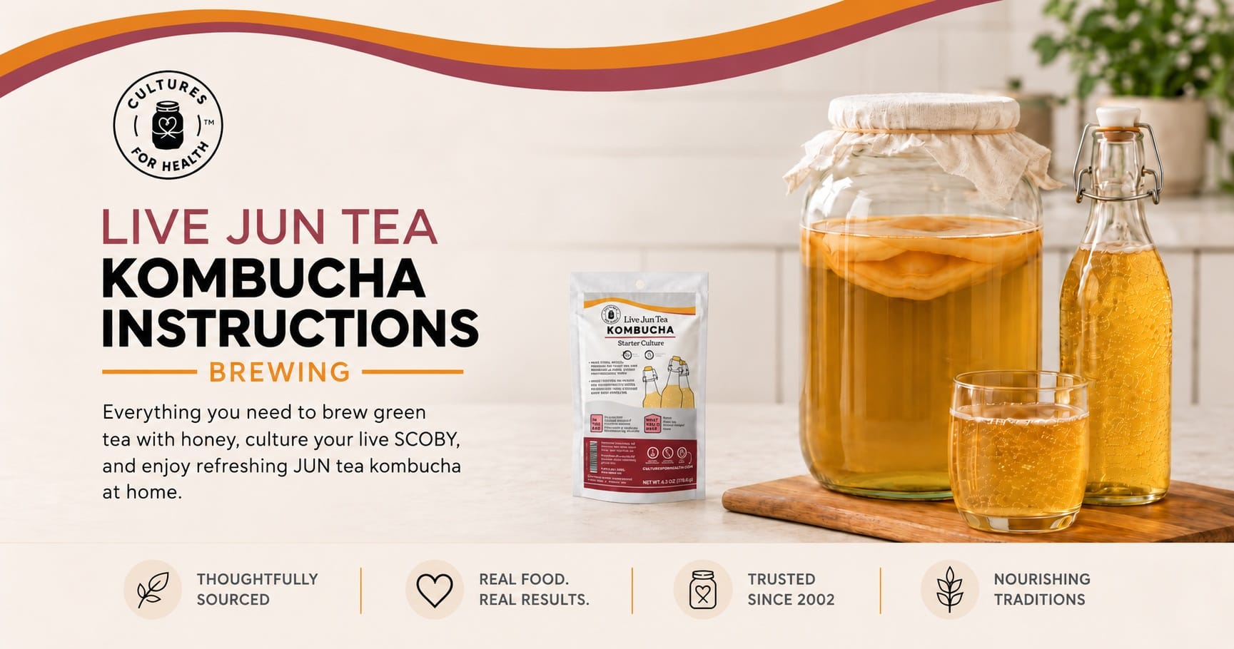Live JUN Tea Kombucha Starter Culture brewing instructions