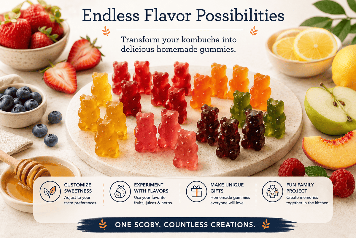 Kombucha Live Black Tea Kombucha Gummy Kit | Make Real Homemade Gummies From Scratch
