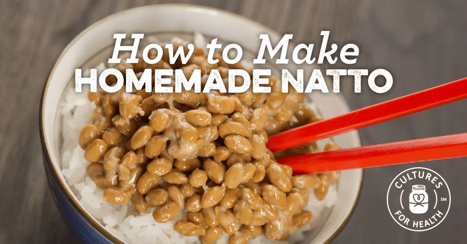 Homemade Japanese natto served over rice