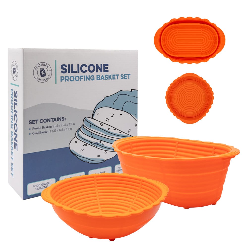 Sourdough Silicone Proofing Basket Set