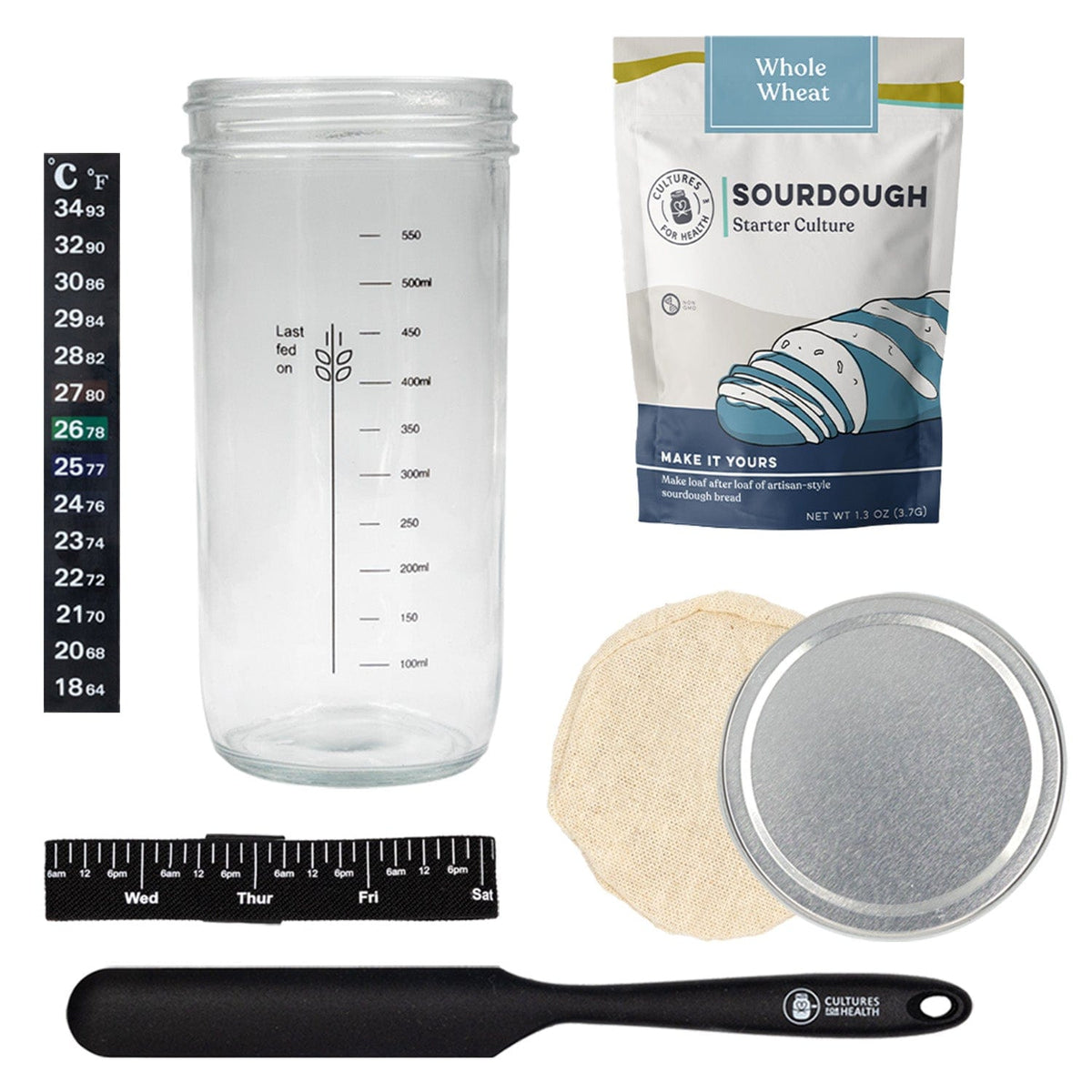 Sourdough Whole Wheat Sourdough Starter Jar Kit